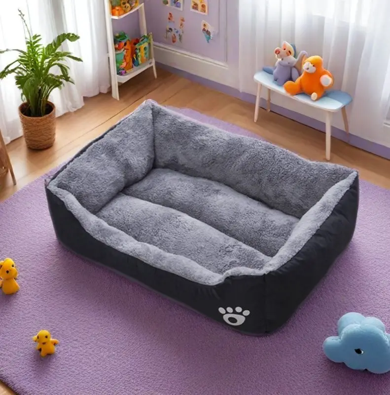 Black Dog Bed Plush Sleeping Bed for Large, Medium and Small Dogs, Non-Slip and Bite-Resistant Pet Sleeping Mat - Image 5
