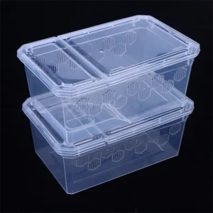 〔W〕Reptile Tank Insect Spiders Tortoise Lizard Plastic Transparent Reptile Breeding Box Vivarium With Balcony Feeding Supplies
