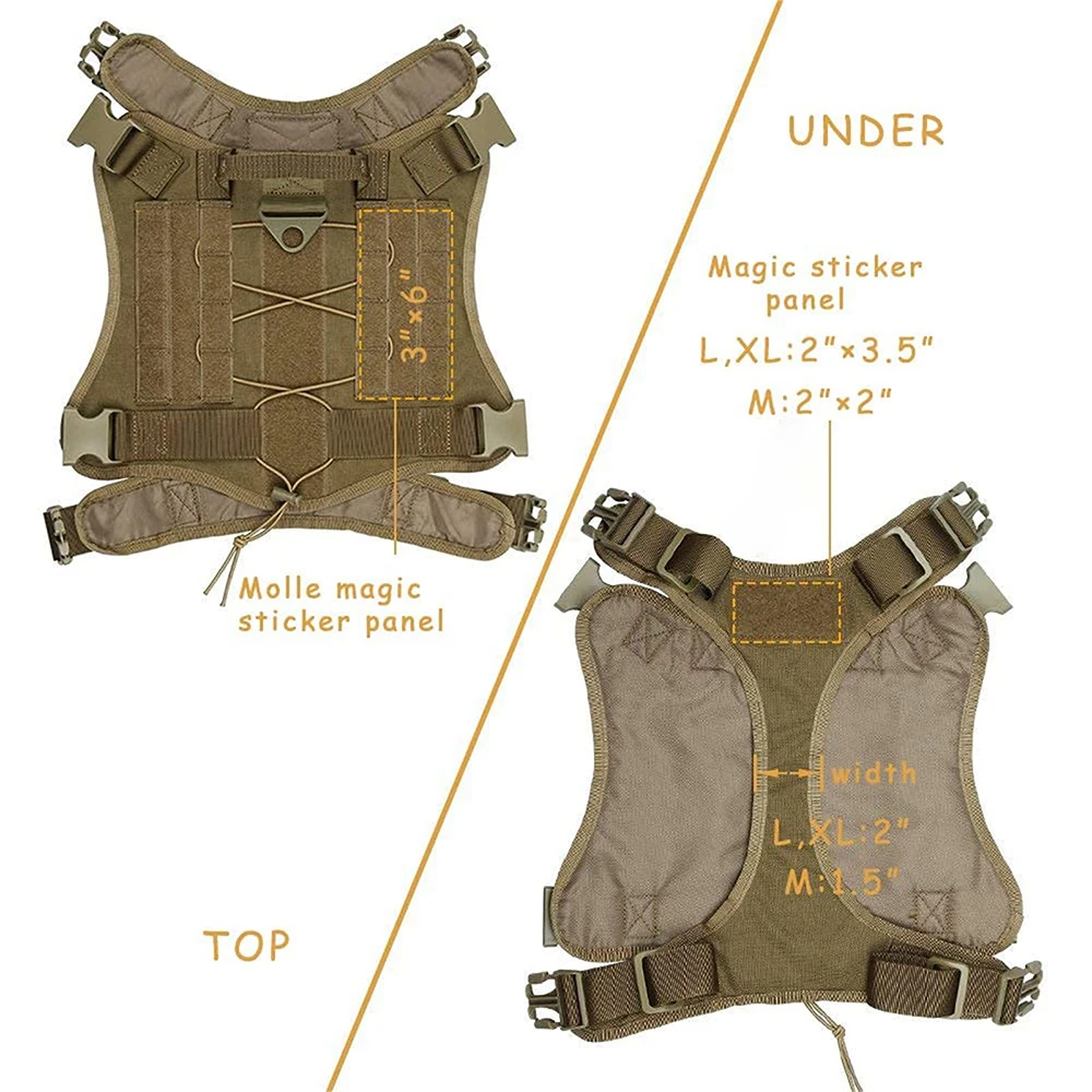 Tactical Dog Harness for Large Pet Harness No-Pull Service Vest Adjustable Military Dog Vest for Training Hunting Walking - Image 4
