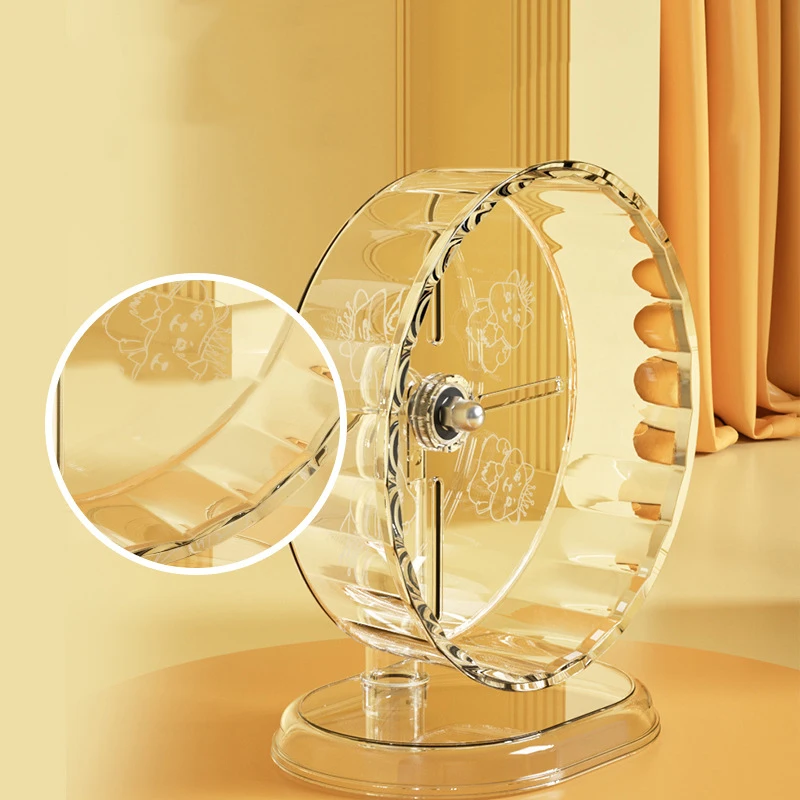 Hamster Cage Wheel Hamster Exercise Wheel Acrylic Transparent Prevent Slip Versatile Easy To Clean With Stand For Hamster Cage - Image 3