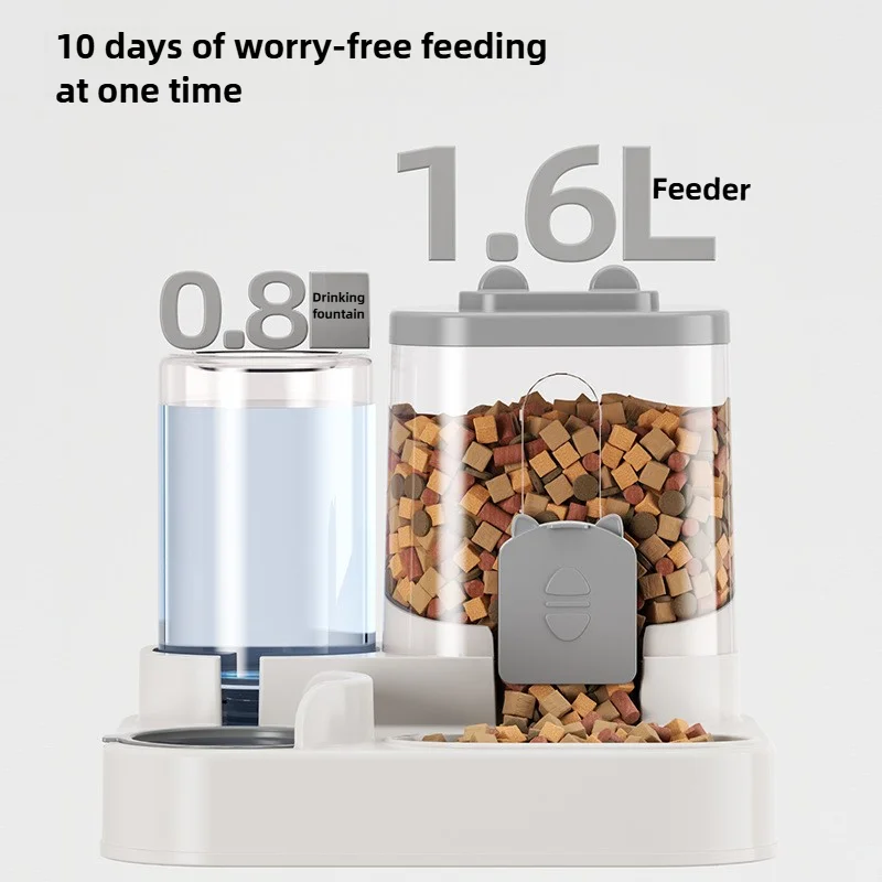 Cat Bowl Automatic Feeder with Spill Proof Design with Water Fountain Pet Food Dispenser for Small Medium Large Cats Dogs - Image 3
