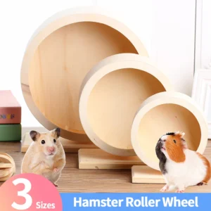 Wood Silent Running Toy Multipurpose Hamster Exercise Wheel Non-toxic Wooden Silent Spinner for Hamster Mice Guinea Pigs
