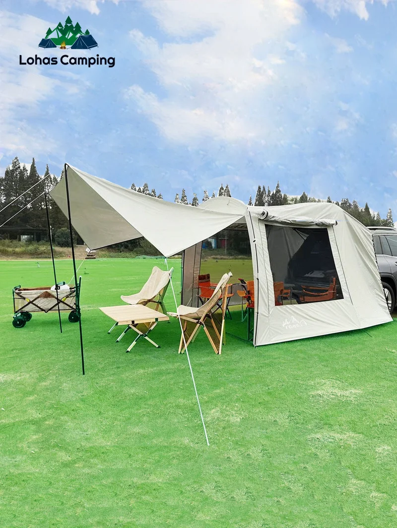 Lohascamping Car box docking tent Portable Waterproof SUV Tail Tent 3-4 people Dome tent Sunshade Tunnel style tent,Large tent,