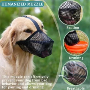 Dog Muzzle, Soft Mesh Covered Muzzles Poisoned Bait Protection With Adjustable Straps, Prevent Biting Chewing And Licking