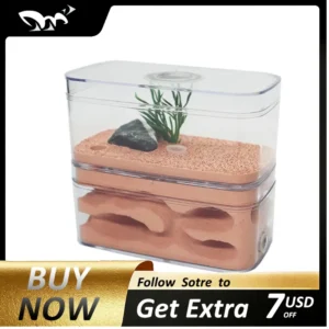 Plaster Ant Farm with Workshop Highly Moisturizing Ant Nest Pet Anthil Castle Ant House with Feeding Area Insect Box 12*6*10cm