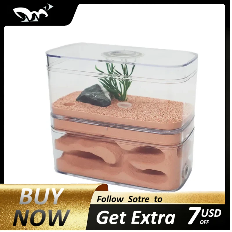 Plaster Ant Farm with Workshop Highly Moisturizing Ant Nest Pet Anthil Castle Ant House with Feeding Area Insect Box 12*6*10cm