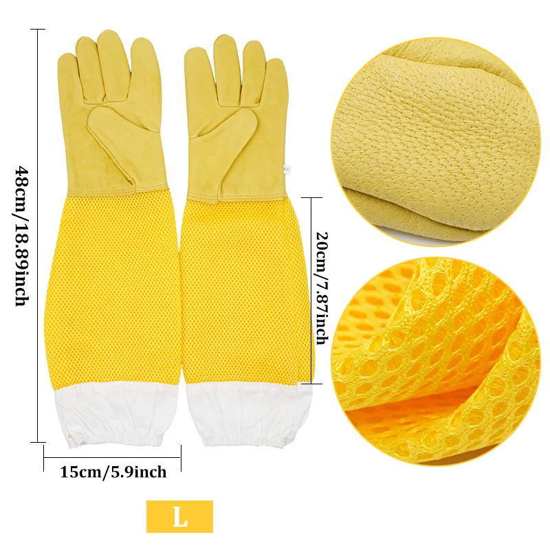 Beekeeper Beekeeping Gloves Protective Sleeves Ventilated Professional Anti Bee for Apiculture Beekeeper Prevent Beehive tools - Image 7