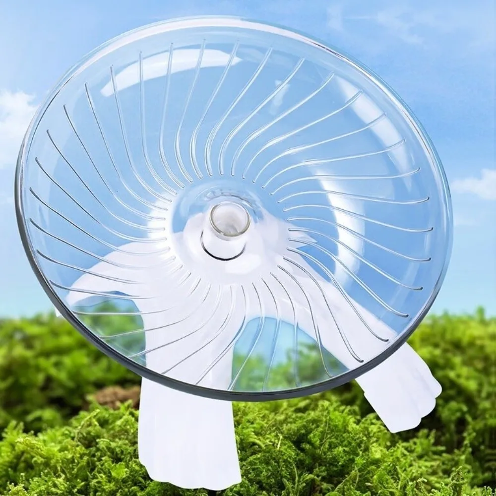 Transparent Hamster Flying Wheel Quiet Operation Steel Axle Exercise Squirrel Wheel Stable Base Plastic Hamster Running Wheel - Image 3