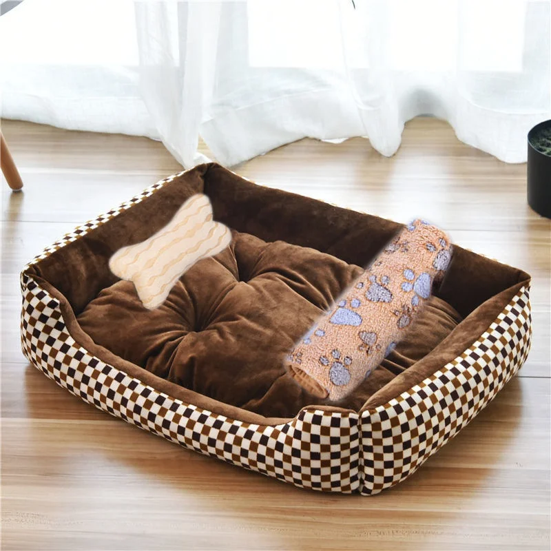 Pet Large Dog Bed Warm House Candy-colored Square Nest Pet Kennel For Small Medium Large Dogs Cat Puppy Plus Size Dog Baskets - Image 9