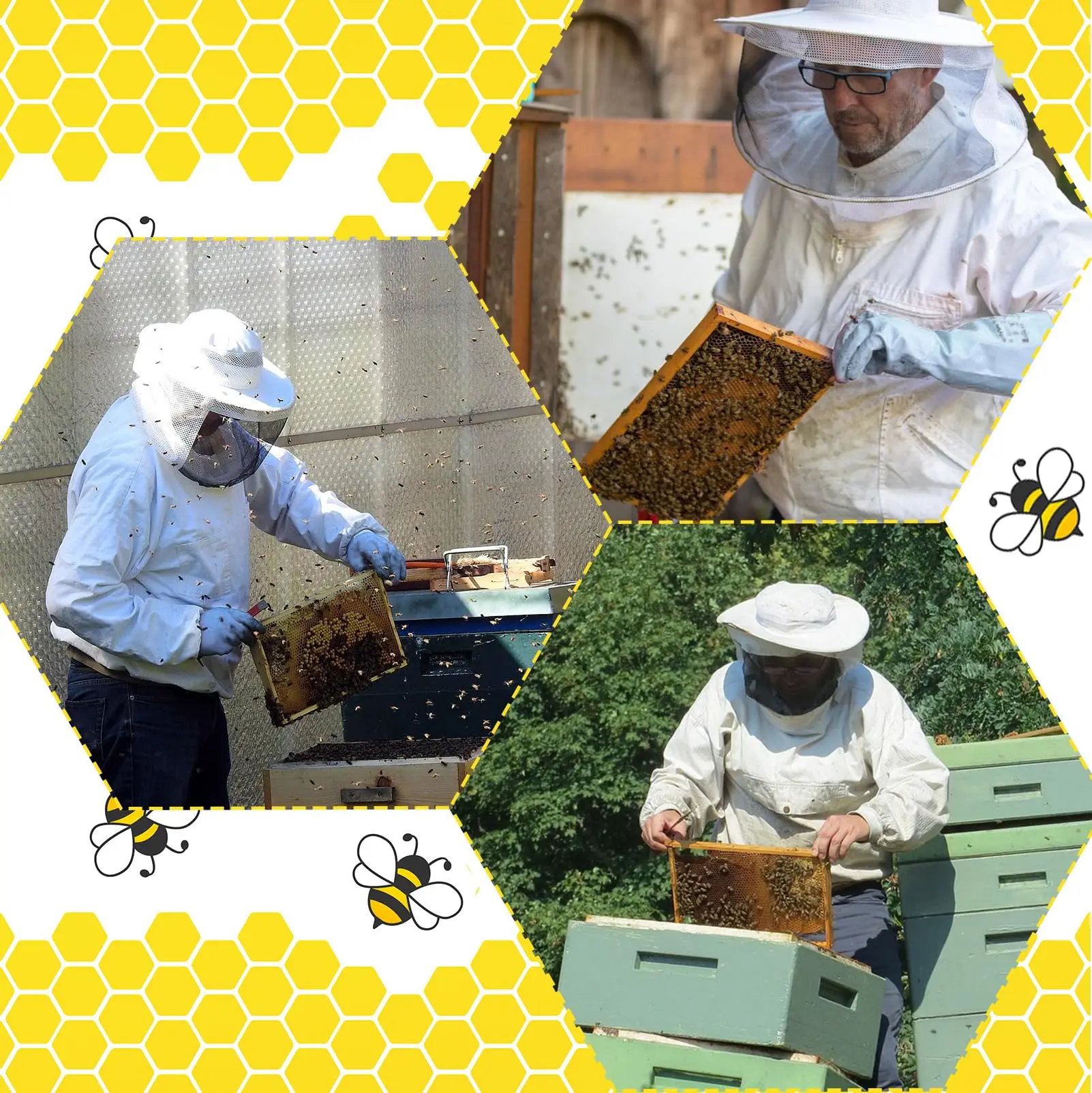 Full Body Beekeeping Clothes Professional Beekeepers Clothes Protection Beekeeping Suit Safty Veil Unisex Children Protective - Image 5