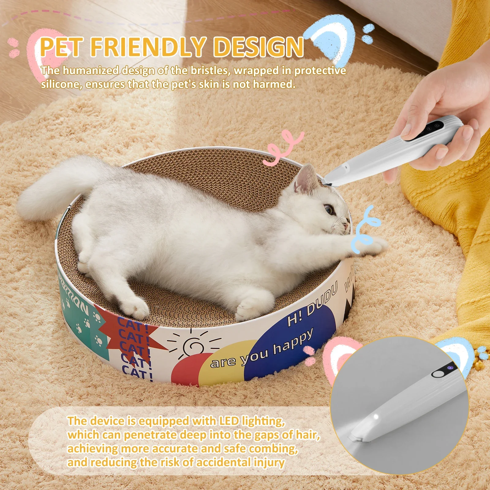 Pet Dog Paw Trimmer with LED Light Low Noise Shaver High-Speed Waterproof Dog Cat Hair Trimmer Clippers Cordless Grooming Tool - Image 3