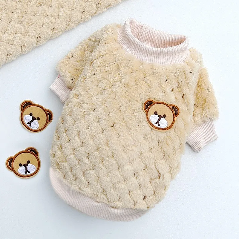 Winter Warm Dog Hoodies Pet Dog Clothes Soft Puppy Pullover Cute Bear Print Cat Sweatshirt Fashion Pet Hoodies Chihuahua Clothes - Image 9