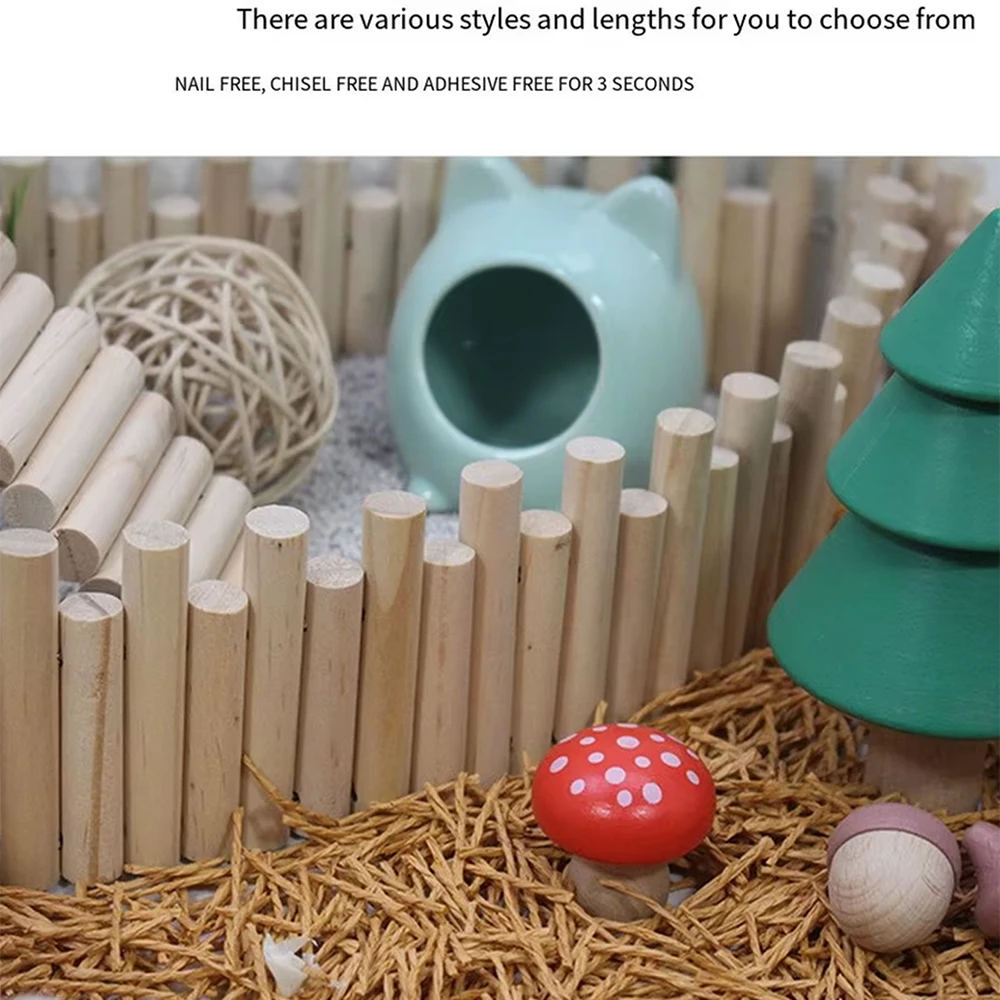 Hamster Habitat Accessories Multiple Size Wooden Bridge Cage Hamster Bendable Fence for Small Animals Climbing - Image 3