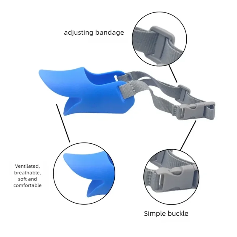 Silicone Soft & Safe Dog Muzzle - Anti-Biting, Anti-Barking, for Small to Medium Dogs,Anti-Bark Device,Duck-Bill Design - Image 4