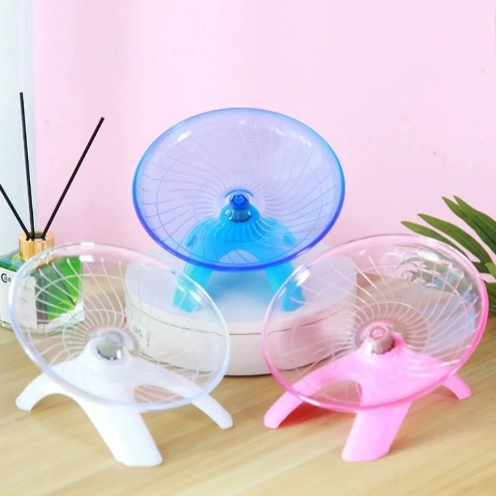 Transparent Hamster Flying Wheel Steel Axle Quiet Operation Hamster Running Wheel Plastic Stable Base Running Disc Toy - Image 4