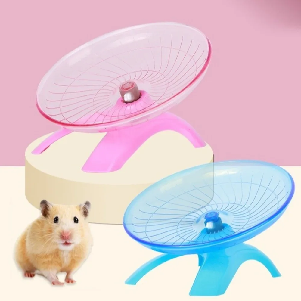 Transparent Hamster Flying Wheel Quiet Operation Steel Axle Exercise Squirrel Wheel Stable Base Plastic Hamster Running Wheel - Image 2