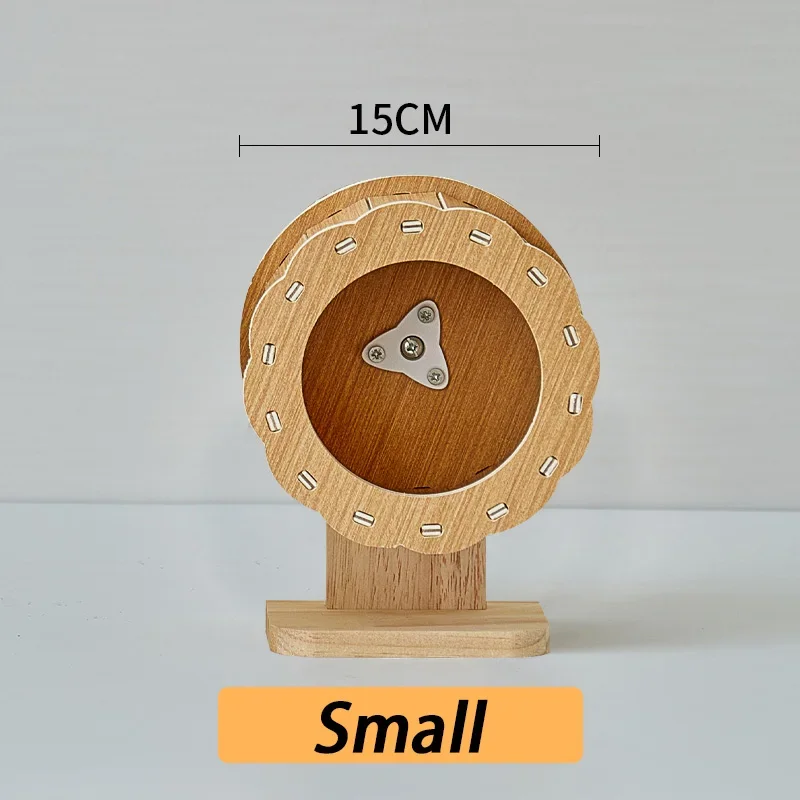 21CM Solid Wood Hamsters Wheel Silent Exercise Running Hamsters Wheel with Bracket Roller Train Small Animals Toys Pet Products - Image 7