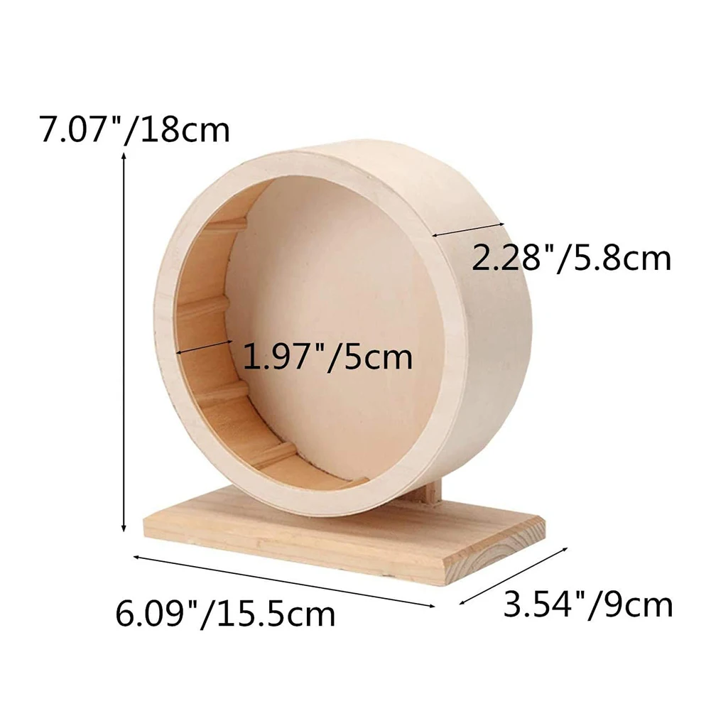 Wood Silent Running Toy Multipurpose Hamster Exercise Wheel Non-toxic Wooden Silent Spinner for Hamster Mice Guinea Pigs - Image 6