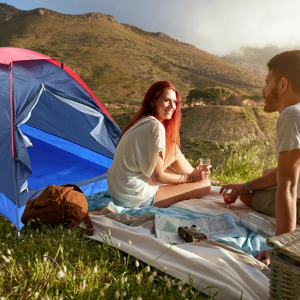 2 People Outdoor Travel Camping Single Layer Tent with Bag for Outdoor Camping Traveling for Summer Spring Autumn 3 Seasons - Image 3