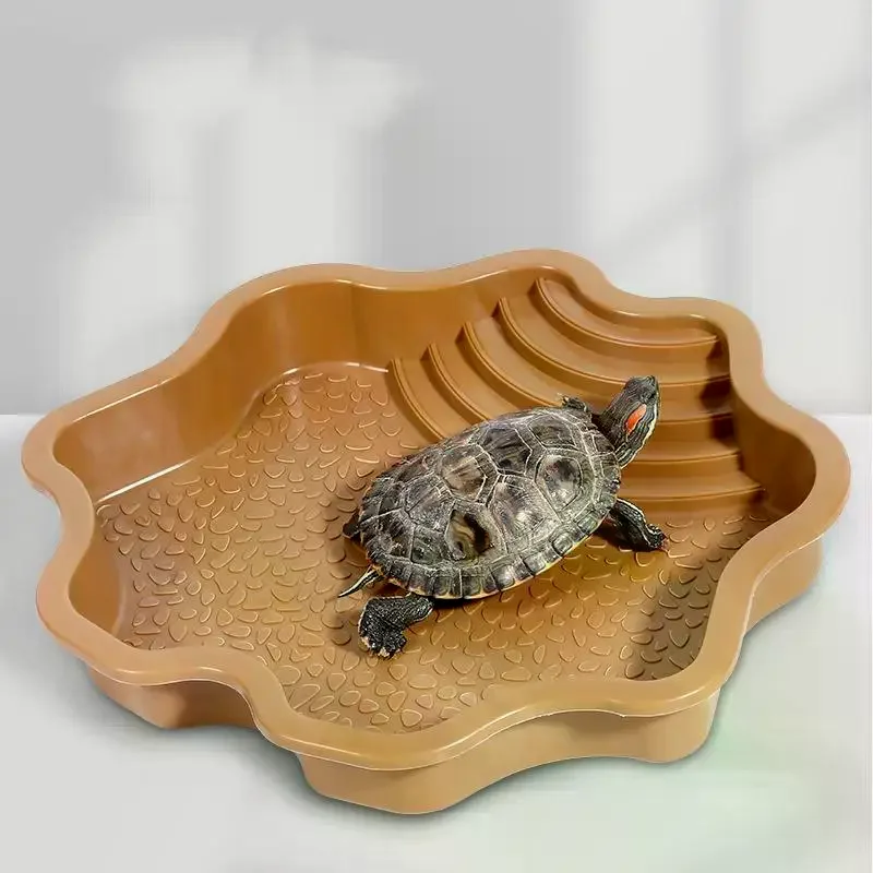 Reptiles Water Dish With Anti-Slip Imitation Rock Ladders Food Water Bowl For Turtle Lizards Gecko Small Pet Supplies - Image 3
