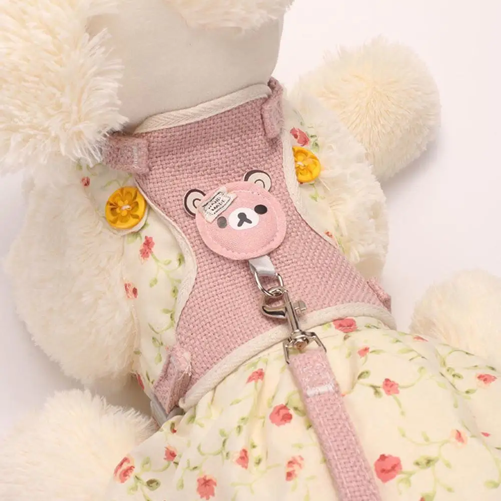Lovely Small Pet Vest Chest Strap Dog Leash Traction Rope Walking Dog Cat Bunny Vest Harness Poodle Collar Leash Dog Accessories - Image 5