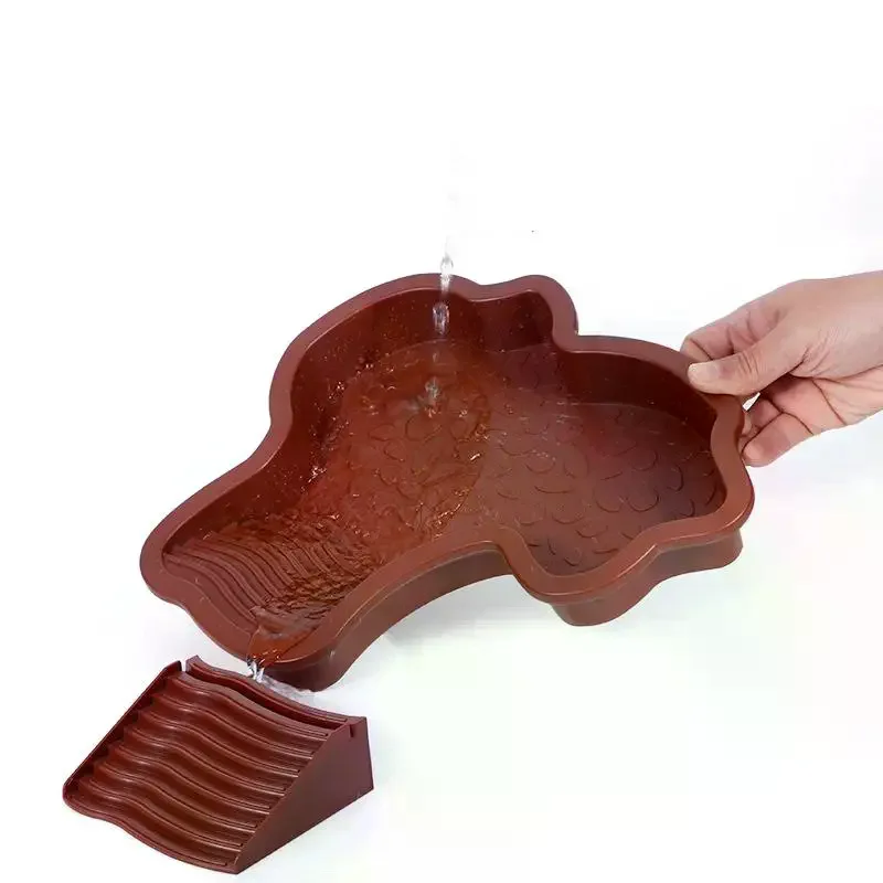 Reptiles Water Dish With Anti-Slip Imitation Rock Ladders Food Water Bowl For Turtle Lizards Gecko Small Pet Supplies - Image 5