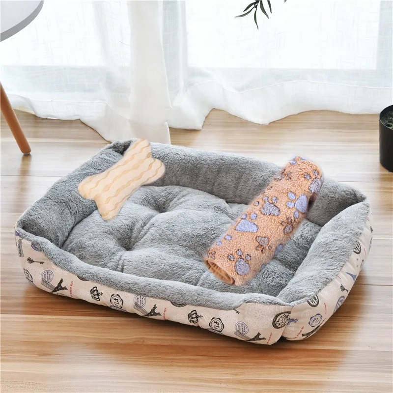 Pet Large Dog Bed Warm House Candy-colored Square Nest Pet Kennel For Small Medium Large Dogs Cat Puppy Plus Size Dog Baskets - Image 14