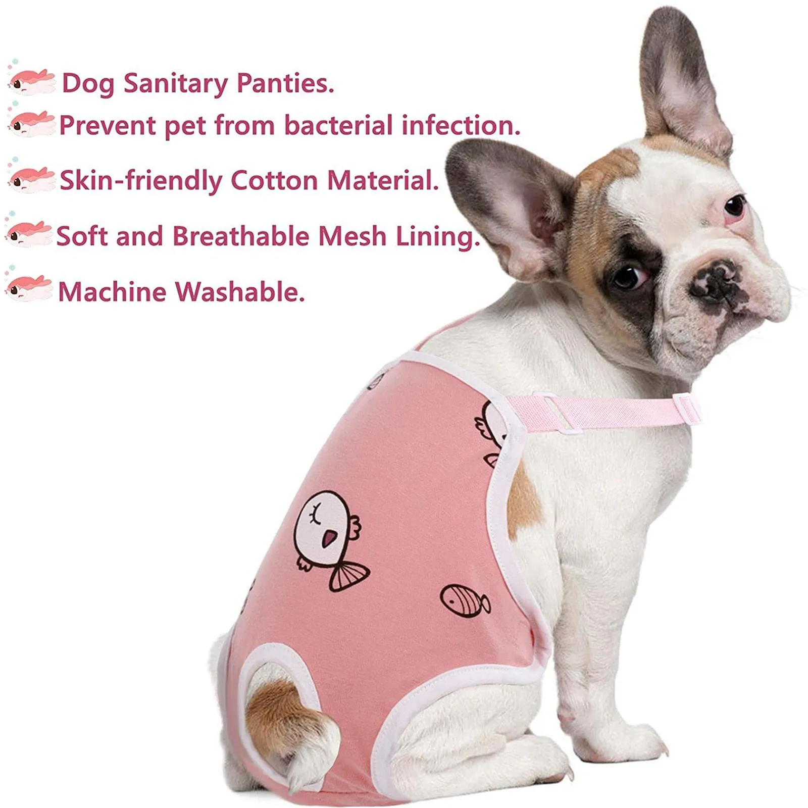 Female Dog Shorts Diapers Suspenders Physiological Pants Washable Underwear Diapers Sanitary Panties French Bulldog Small Dogs - Image 3