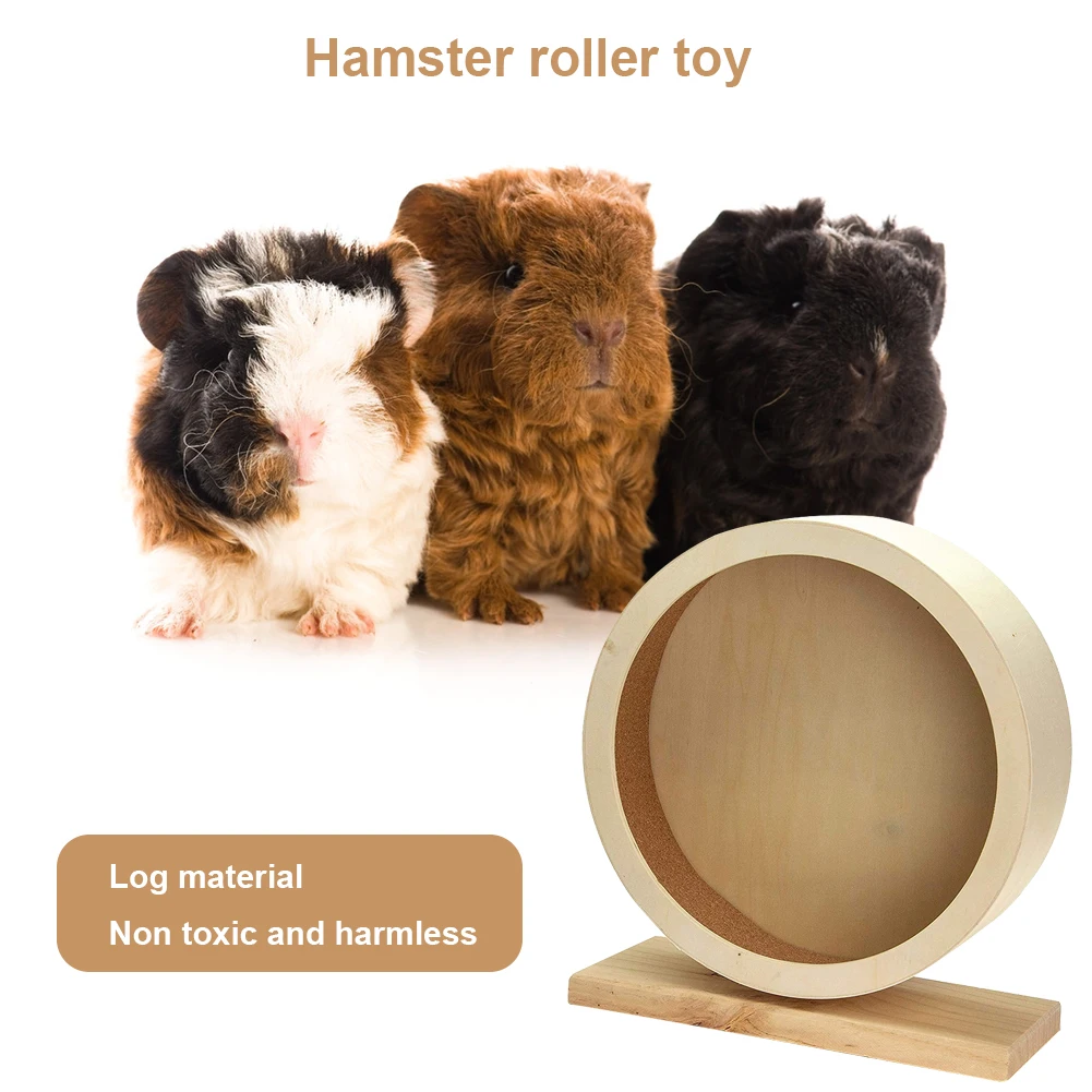 Wood Silent Running Toy Multipurpose Hamster Exercise Wheel Non-toxic Wooden Silent Spinner for Hamster Mice Guinea Pigs - Image 3