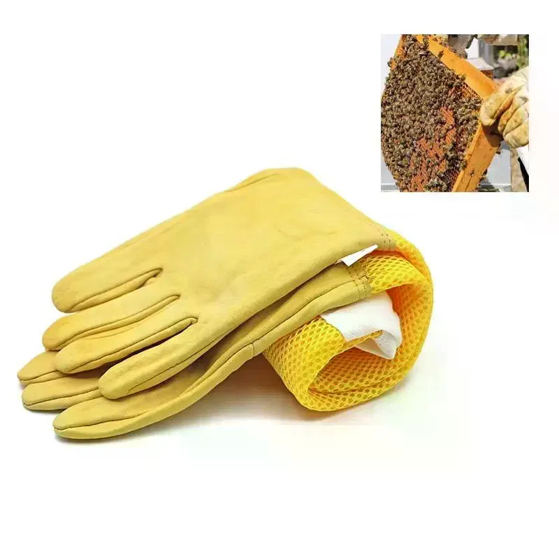 A Pair Of Protective Beekeeping Gloves Net Goatskin Bee Keeping Vented Long Protective Sleeves Beekeeping Equipment And Tools - Image 4