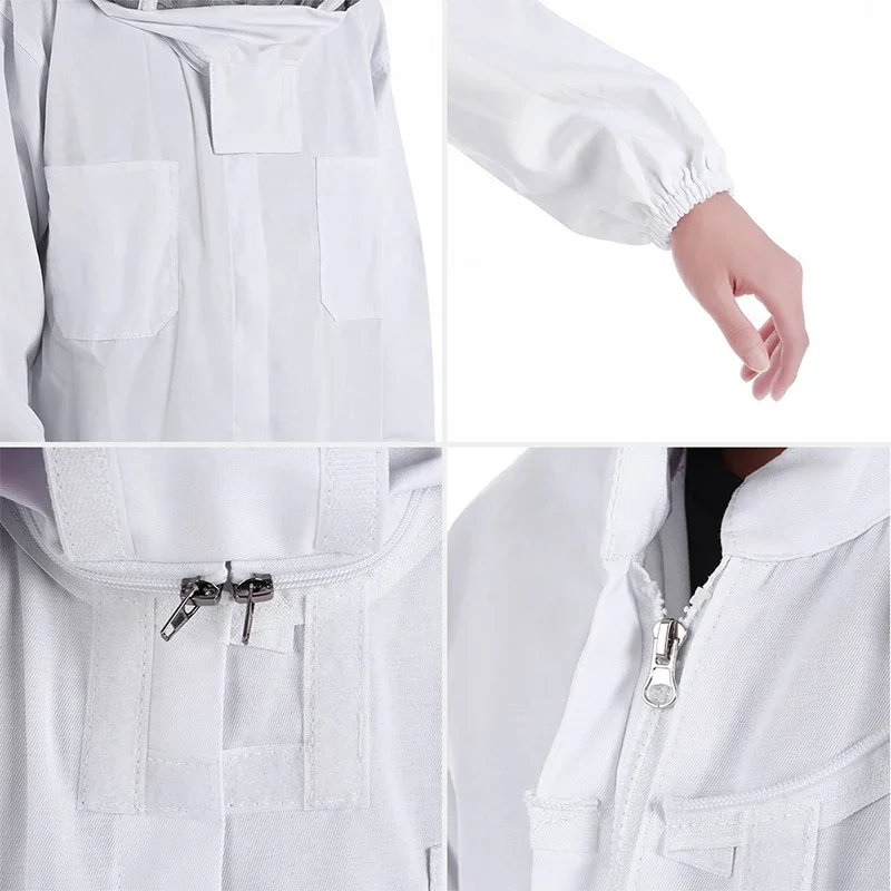 Full Body Beekeeping Clothing Professional Beekeepers Bee Protection Beekeeping Suit Safty Veil Hat Dress All Body Equipment - Image 4