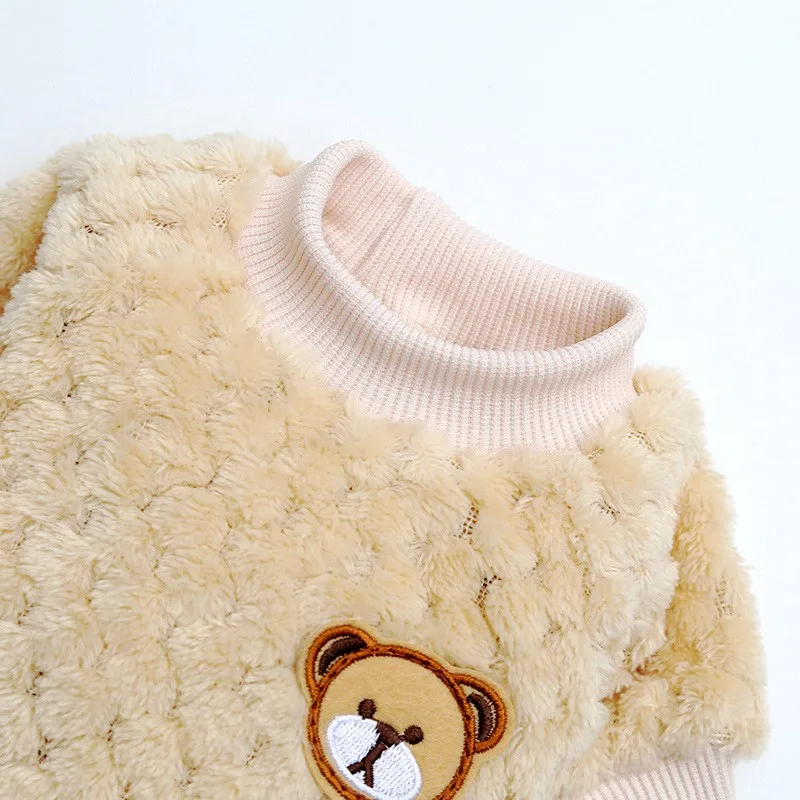 Winter Warm Dog Hoodies Pet Dog Clothes Soft Puppy Pullover Cute Bear Print Cat Sweatshirt Fashion Pet Hoodies Chihuahua Clothes - Image 5