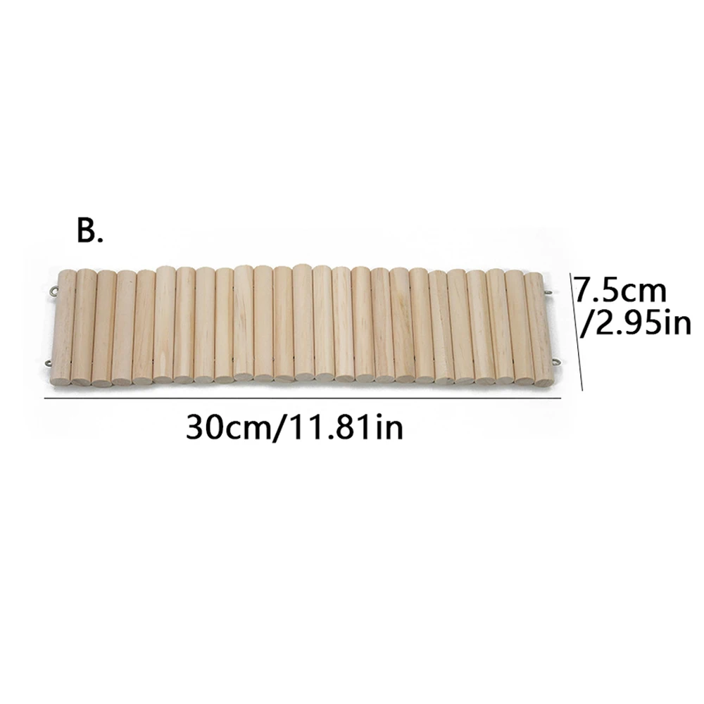 Hamster Habitat Accessories Multiple Size Wooden Bridge Cage Hamster Bendable Fence for Small Animals Climbing - Image 7