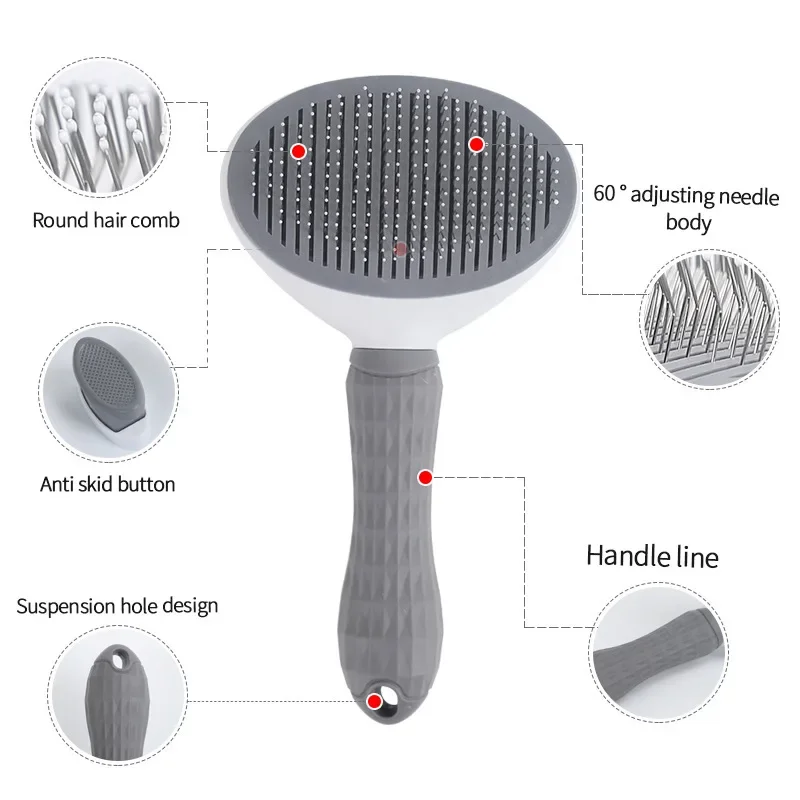 Pet Dog Hair Brush Cat Comb Grooming And Care Cat Brush Stainless Steel Comb For Long Hair Dogs Cleaning Pets Dogs Accessories - Image 4