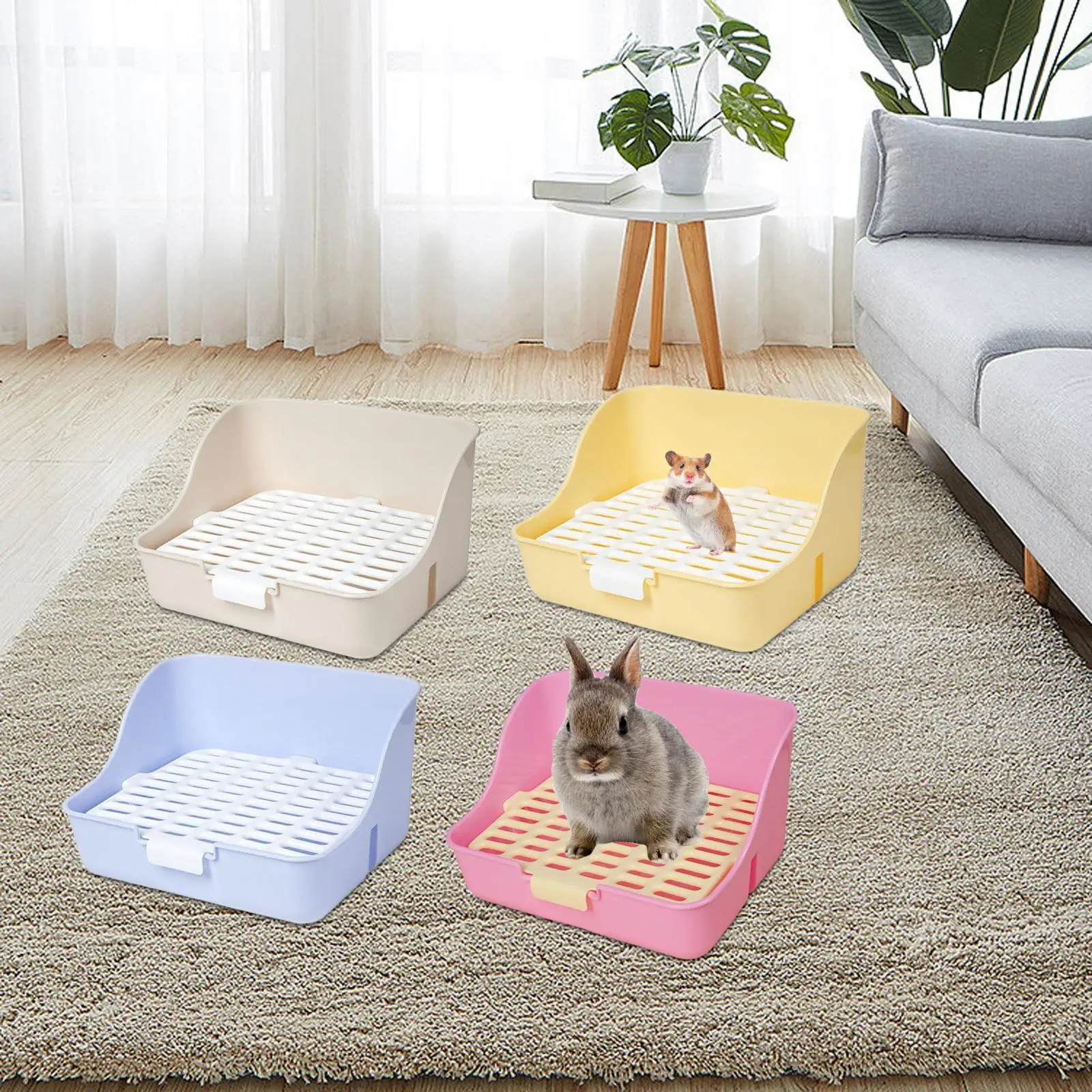 Rabbit Litter Box Detachable Pee Tray Portable Bedpan Pet Toilet for Hamster Small Animals Chinchillas Pet Supplies Bunny - Image 6