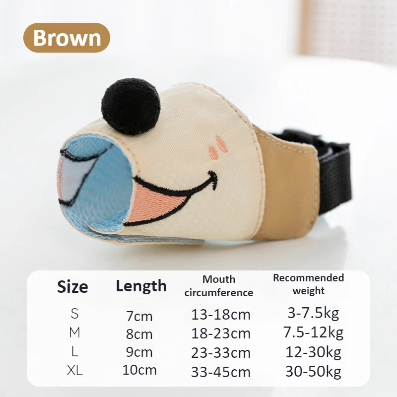 Dog Muzzles for Small To Large Dog Anti Barking Adjustable Muzzle Breathable Gentle Cloth Dog Muzzle Cute Funny Dog Muzzles - Image 7