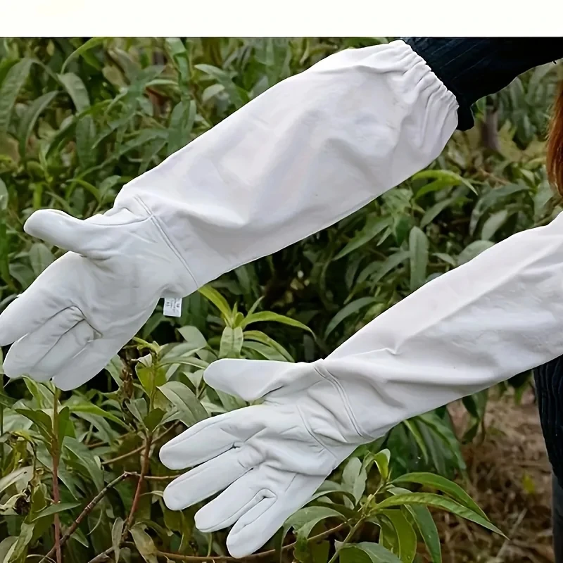 1 Pair Safe Beekeeping Gloves Anti-bee Anti-sting Breathable Protective Long Sleeves for Beekeeper Canvas Gloves Beekeeping Tool - Image 3