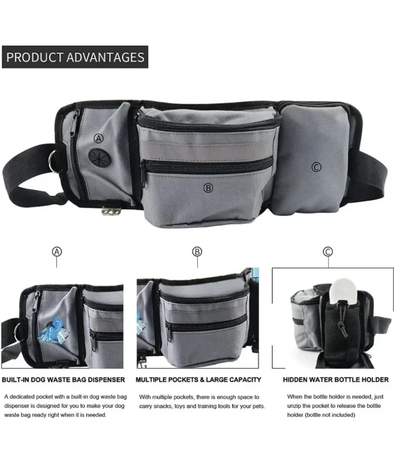 Dog Treat Pouch for Training Outdoor Dog Treat Pouch Training Feeding Bag Large Capacity Pet Trainer Reward Waist Bag Dog Supply - Image 5