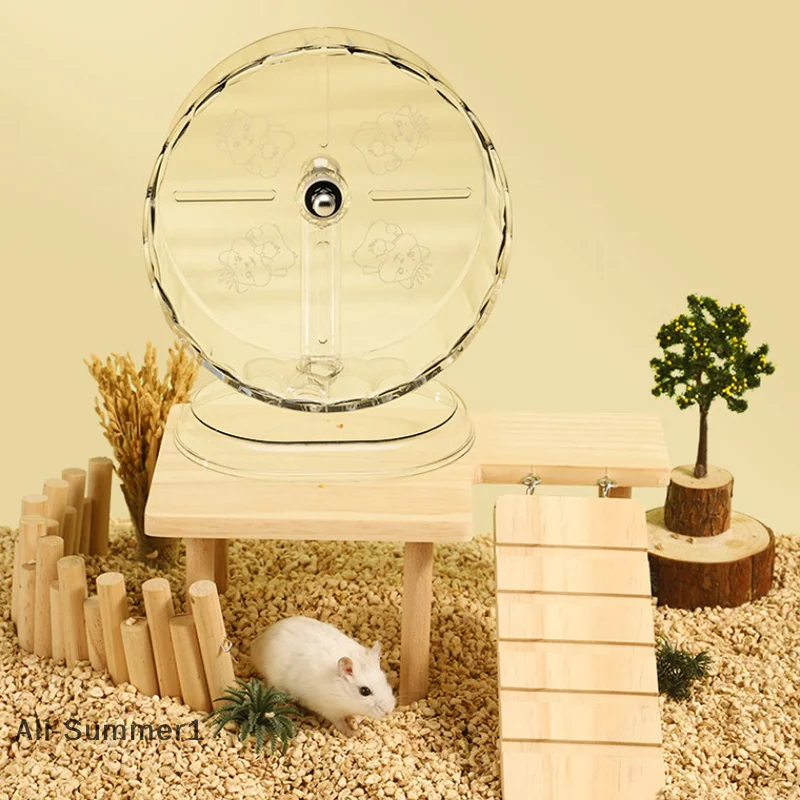 Hamster Cage Wheel Hamster Exercise Wheel Acrylic Transparent Prevent Slip Versatile Easy To Clean With Stand For Hamster Cage - Image 4