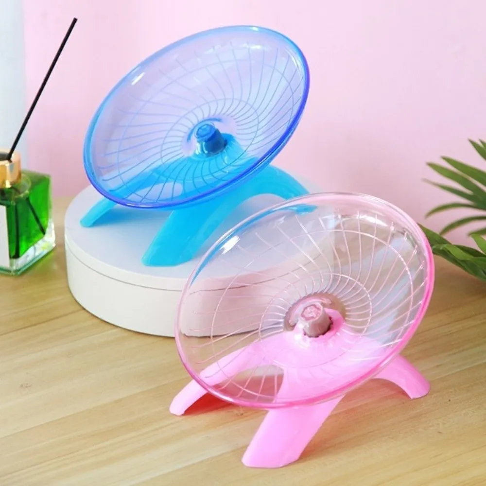 Transparent Hamster Flying Wheel Steel Axle Quiet Operation Hamster Running Wheel Plastic Stable Base Running Disc Toy - Image 5