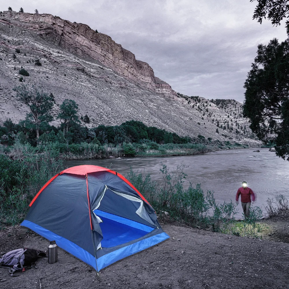 2 People Outdoor Travel Camping Single Layer Tent with Bag for Outdoor Camping Traveling for Summer Spring Autumn 3 Seasons - Image 2