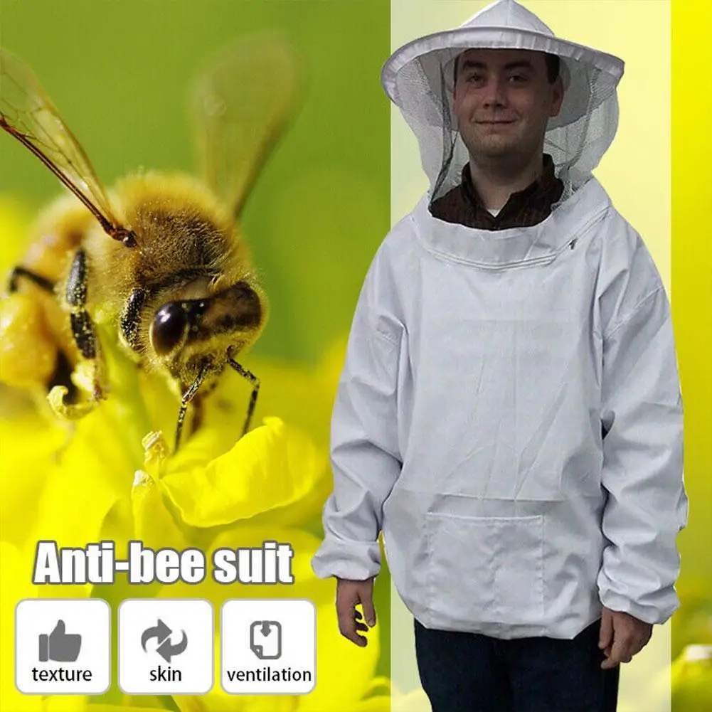 Protective Beekeeping Jacket Veil Smock Equipment Beekeeping Hat Sleeve Beekeeper Suit Apiculture Bee Dress - Image 4