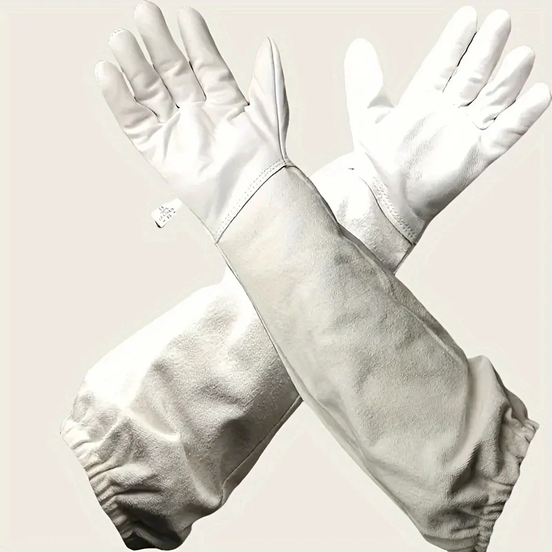 1 Pair Safe Beekeeping Gloves Anti-bee Anti-sting Breathable Protective Long Sleeves for Beekeeper Canvas Gloves Beekeeping Tool - Image 4