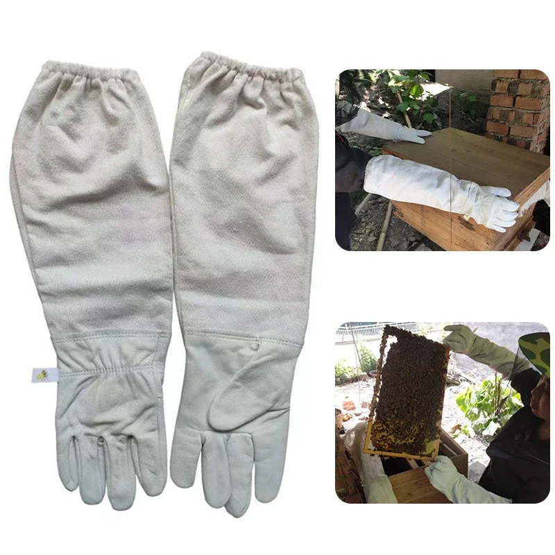 Beekeeping Gloves Anti-bee Anti-sting Breathable Protective Long Sleeves for Beekeeper Canvas Gloves Beekeeping Tools Apiculture - Image 3