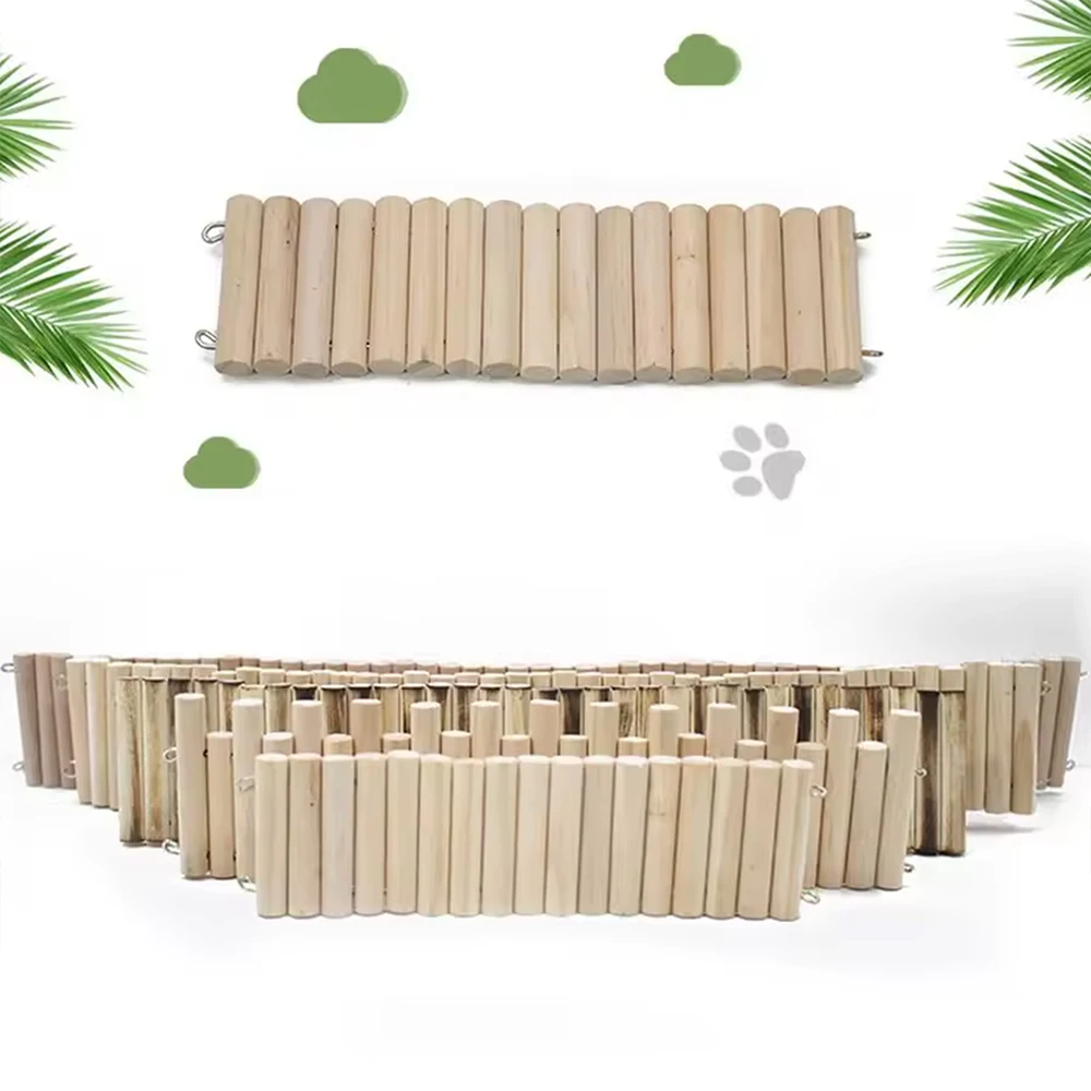Hamster Habitat Accessories Multiple Size Wooden Bridge Cage Hamster Bendable Fence for Small Animals Climbing - Image 6