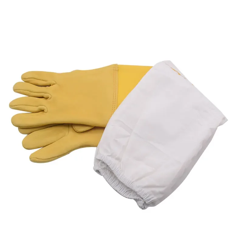 Beekeeping Gloves Sheepskin Protective Beekeeper Gloves Goatskin Beekeeping Bee Vented Long Sleeves Gloves - Image 4