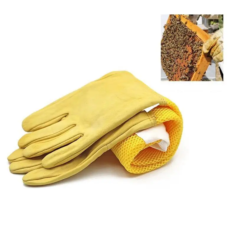 A Pair Of Protective Beekeeping Gloves Net Goatskin Bee Keeping Vented Long Protective Sleeves Beekeeping Equipment And Tools - Image 5