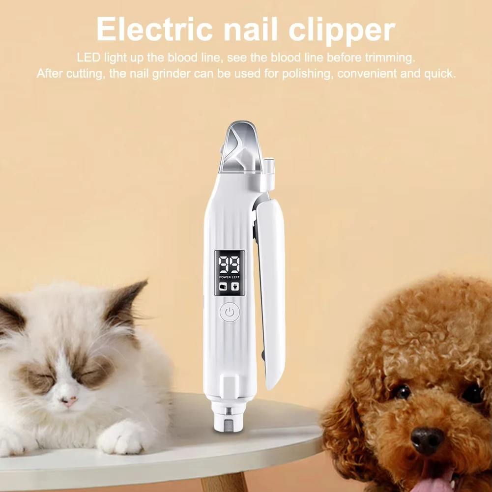 2 in 1 Electric Pet Nail Trimmer with LED Lights Pet Nail Grinder Dog Nail Trimmer and Grinder for Small Medium Large Dogs/Cats - Image 5