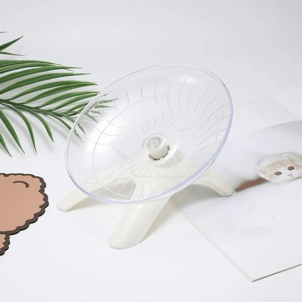 Transparent Hamster Flying Wheel Steel Axle Plastic Exercise Squirrel Wheel Quiet Operation Stable Base Hamster Running Wheel - Image 2