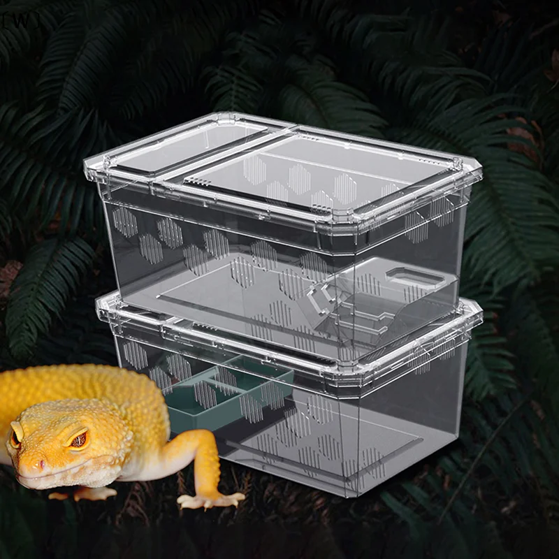 〔W〕Reptile Tank Insect Spiders Tortoise Lizard Plastic Transparent Reptile Breeding Box Vivarium With Balcony Feeding Supplies - Image 2